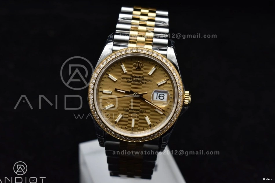VS 1:1 DateJust Edition Packable Best Bracelet 36 on Dial 904L VSF Textured YG Steel SS 575 Jubilee 126283rbr 0704